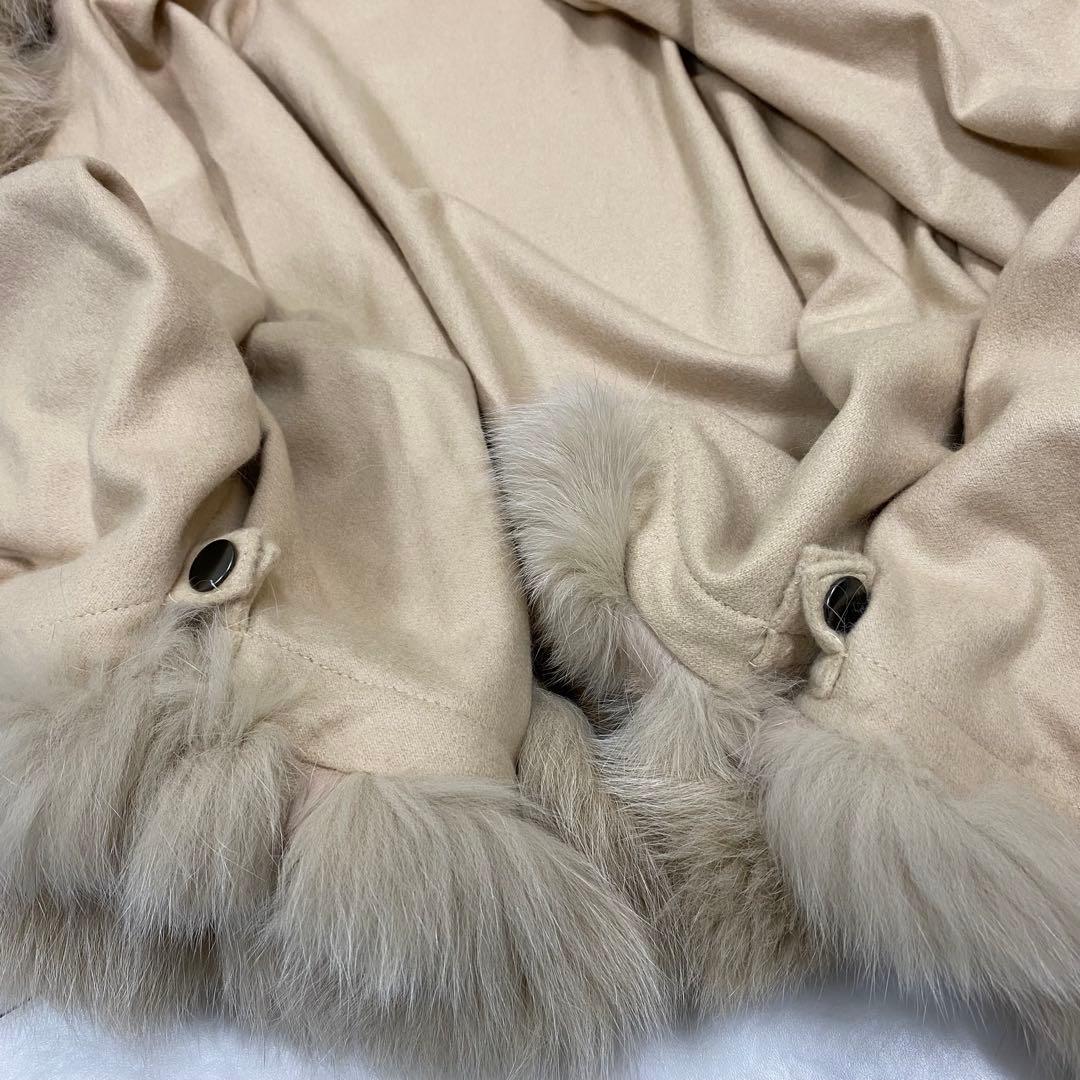 タグ付き新品★SAGA FURS ポンチョ カシミヤ ブルーフォックス M~L