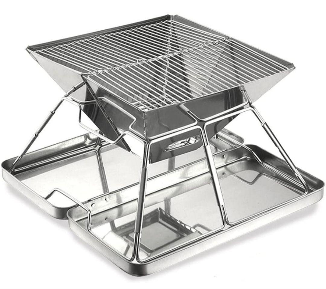 バーベキューコンロ 焚き火台 収納ケース付き ステンレス製 2-4人用⑦
