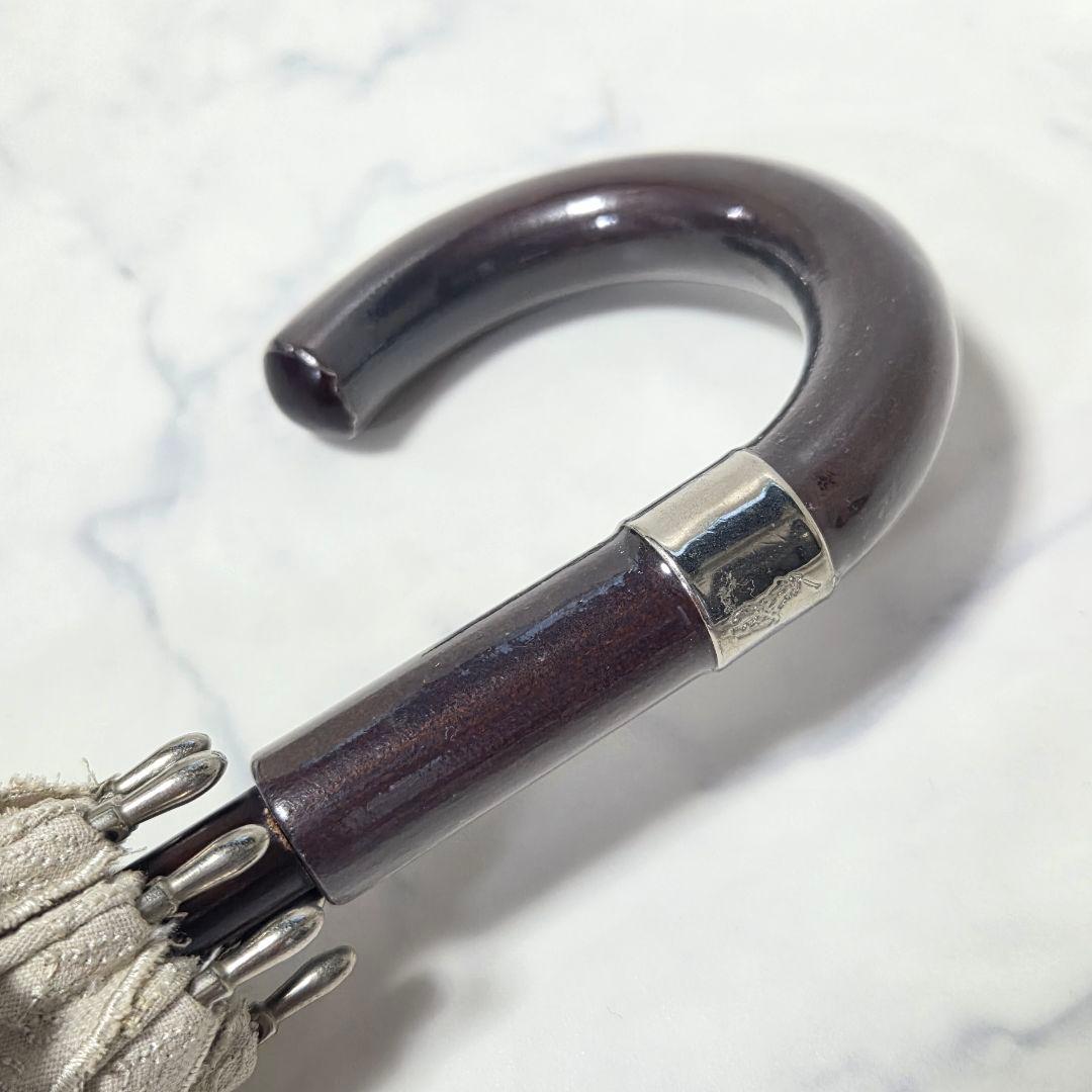 極美品⭐️ポロ ラルフローレン レース 日傘 ポロ刺繍 白 木製ハンドル