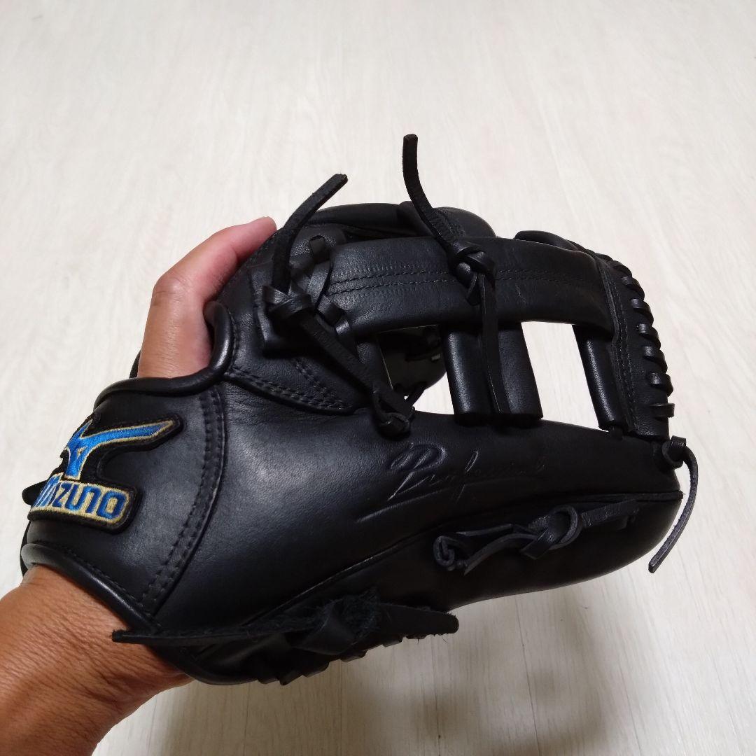 ミズノ ビューリーグ プロフェッショナル 内野用 軟式 黒 右投げ 即戦力 美品