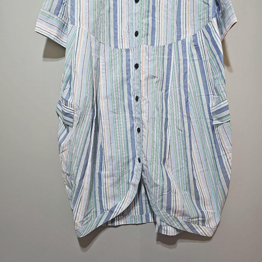 【センソユニコ CubeCube】 ストライプ シャツワンピース サイズ38