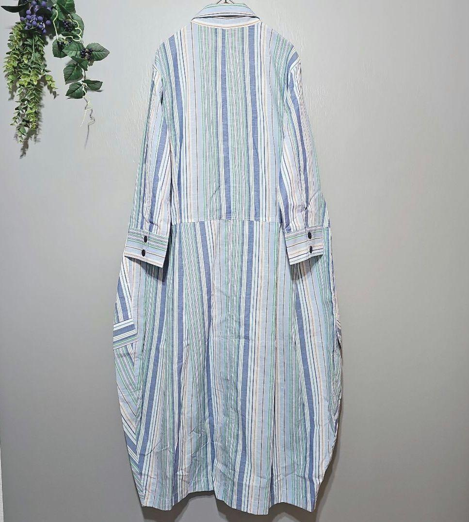 【センソユニコ CubeCube】 ストライプ シャツワンピース サイズ38