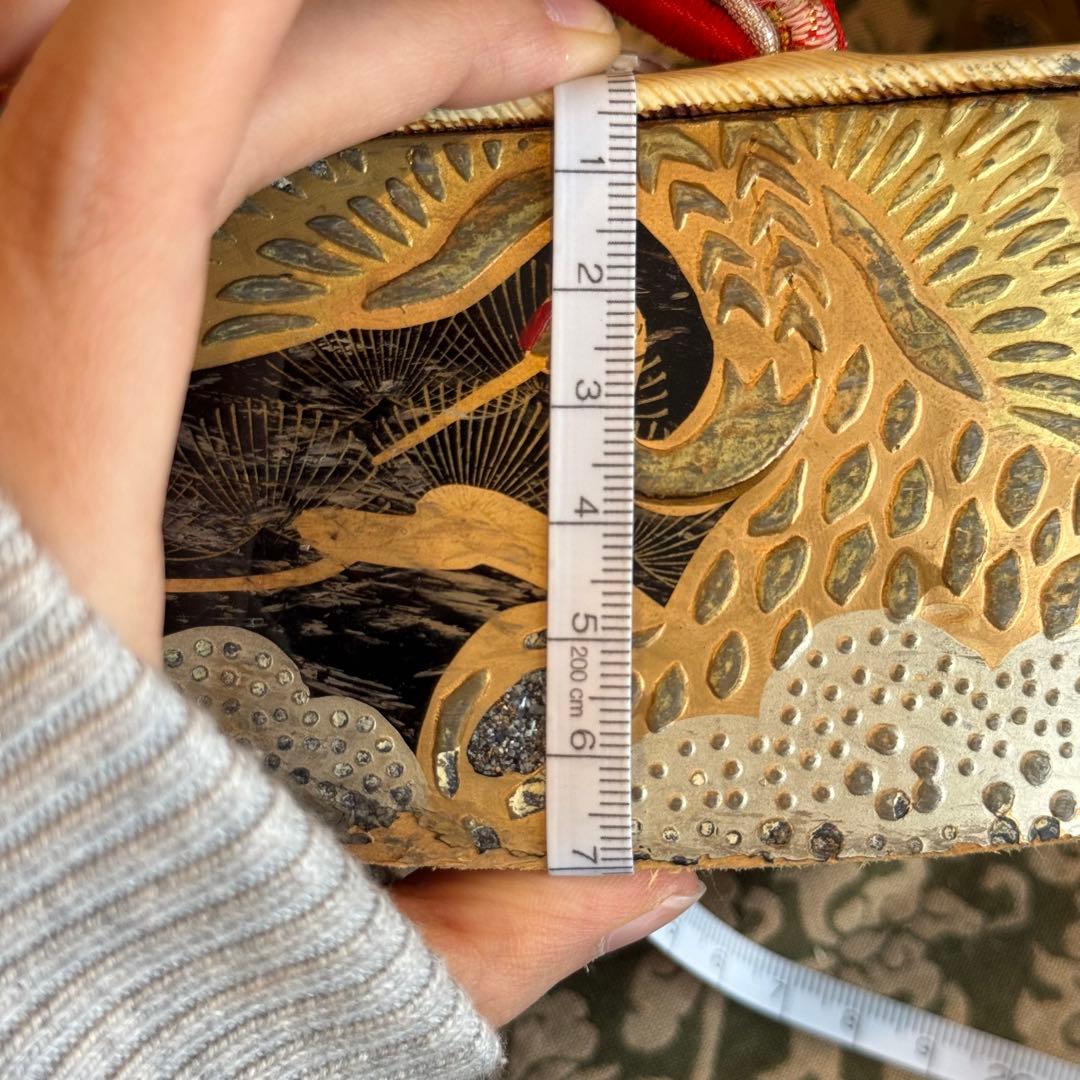 美品　七五三　アンティーク　ぽっくり　下駄　白木　女の子　紅白　赤　白　鶴