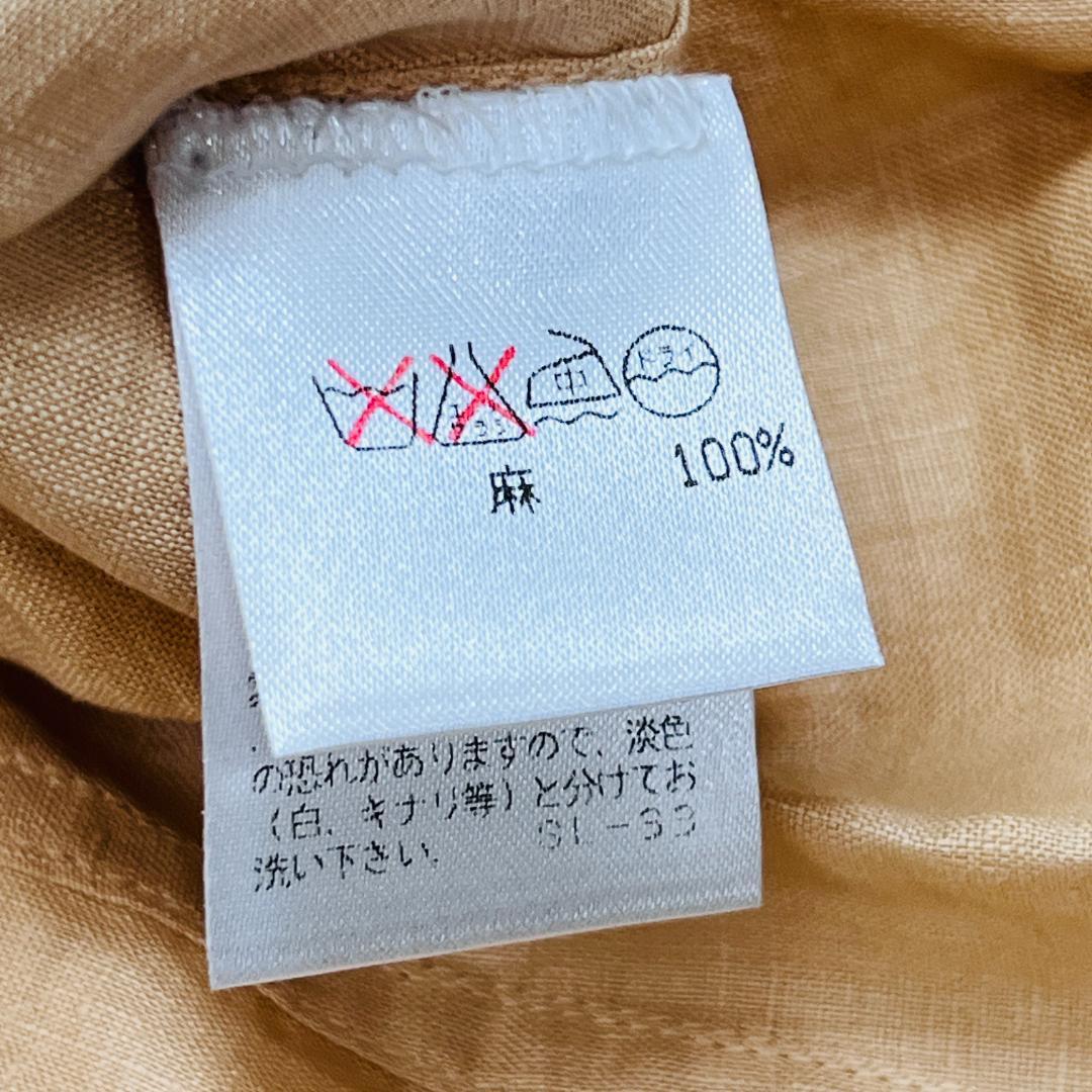 【美品★イッセイミヤケ】リネンシャツ 縮絨スリーブ L プリーツ　しわ加工