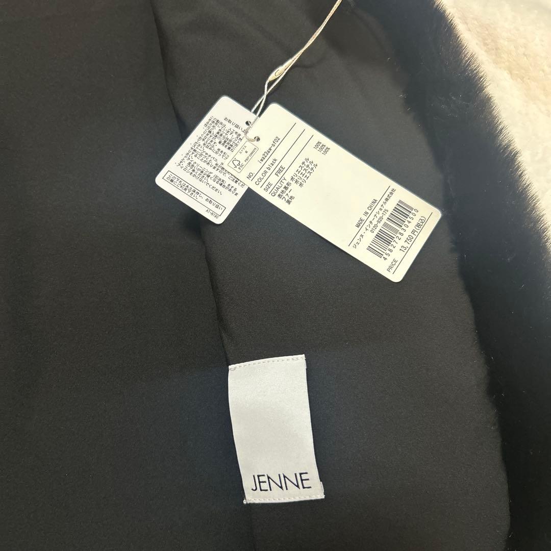 未使用 タグ付き JENNE ジェンヌ リッチボリュームファーケープ ブラック
