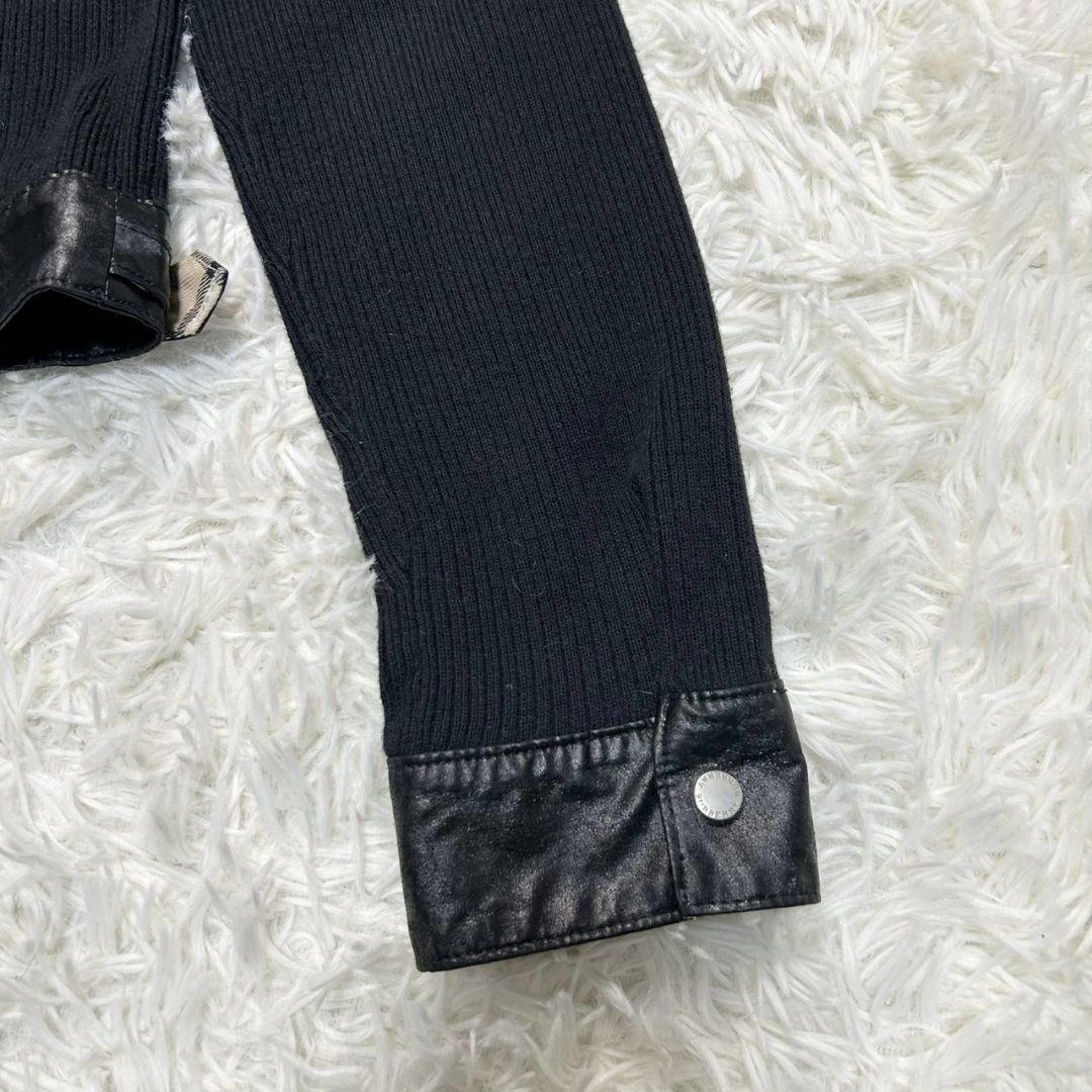 【美品】バーバリーロンドン ニットジャケット ノバチェック ブラック 160