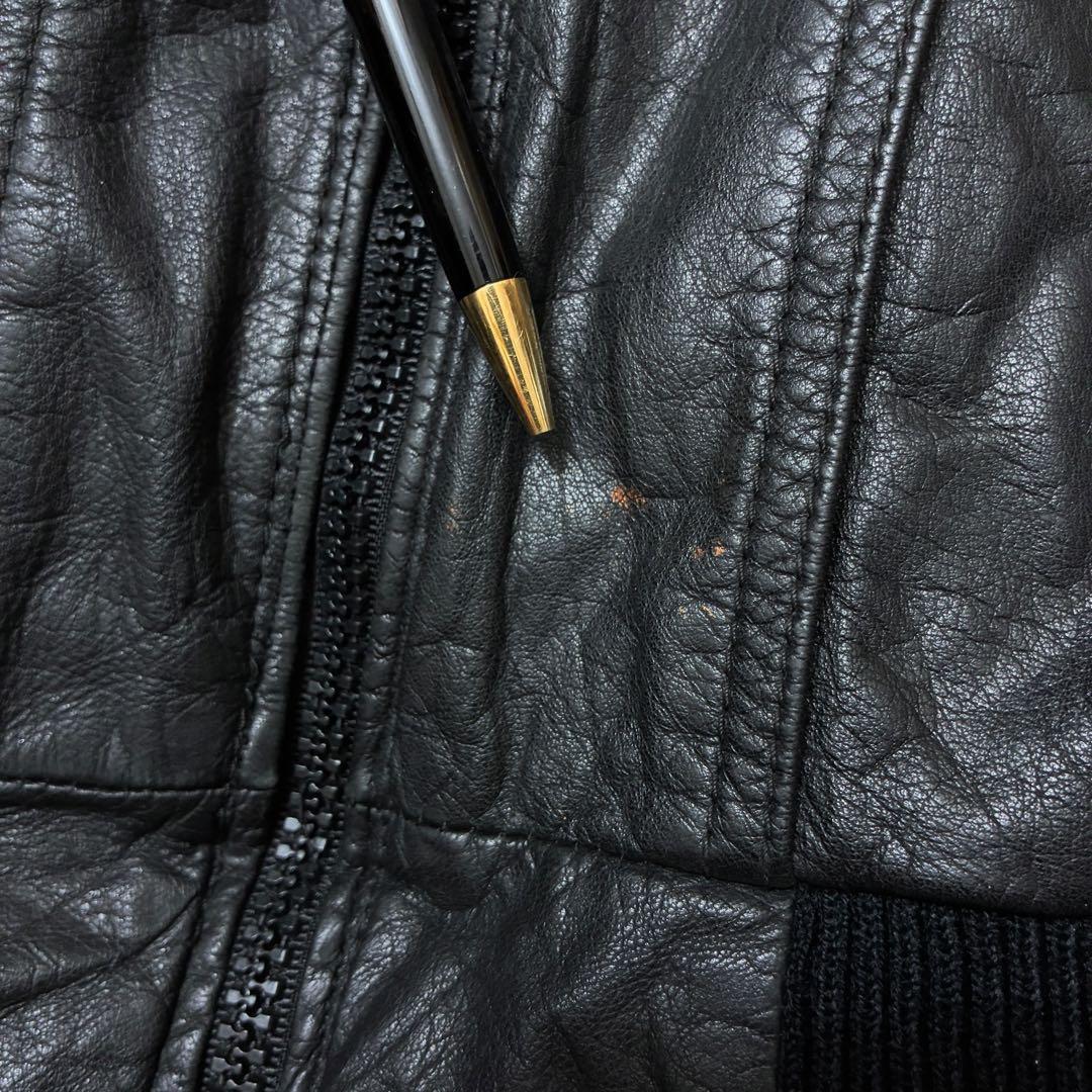 うちの\"ぷっちょ\"レザージャケットブラックMフライトボンバージャケットヴィ