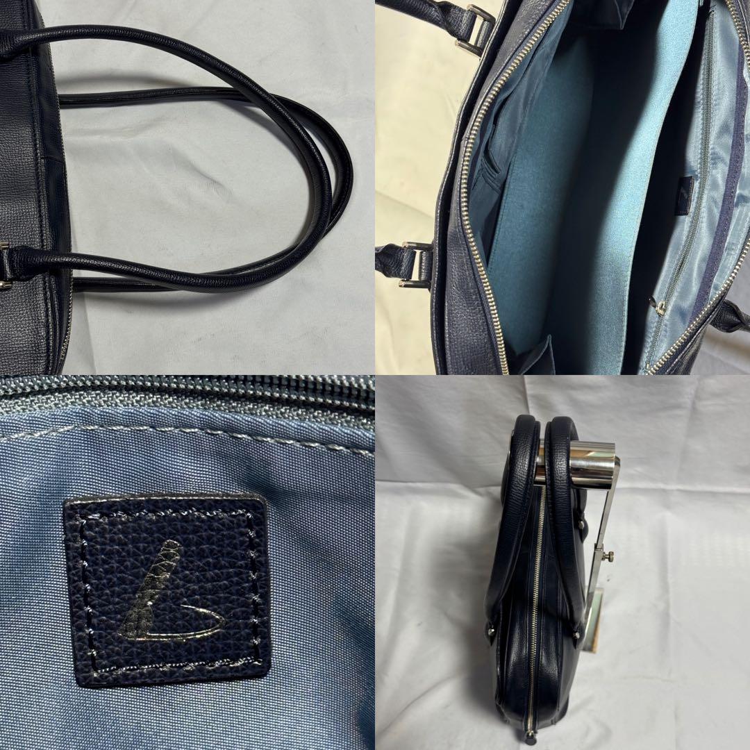 A4 土屋鞄　トートバッグ　ヒノン　ビジネスバッグ　レザー　ネイビー