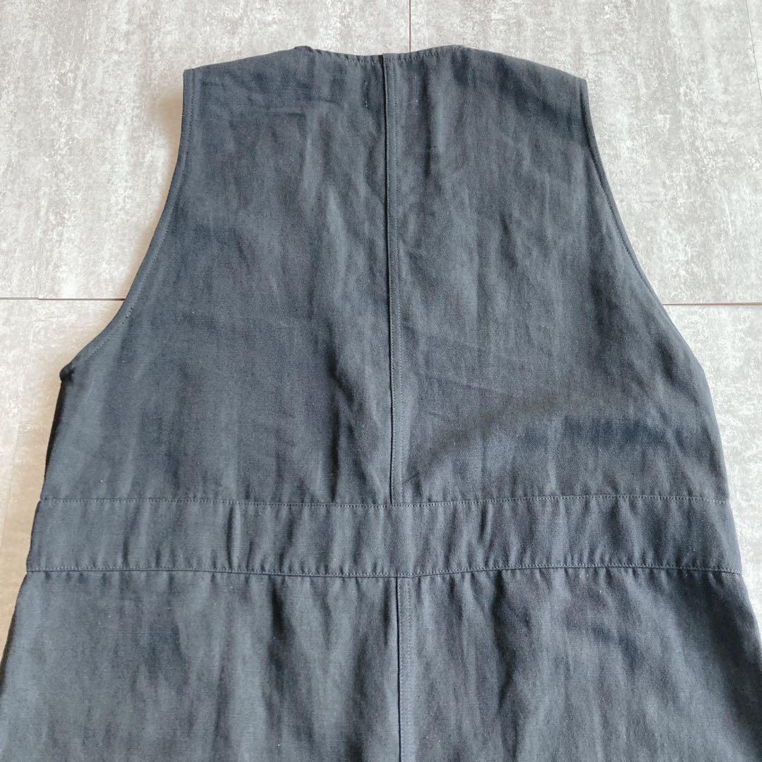 極美品⭐️中川政七商店 麻 リネン混 ジャンパースカート F 黒