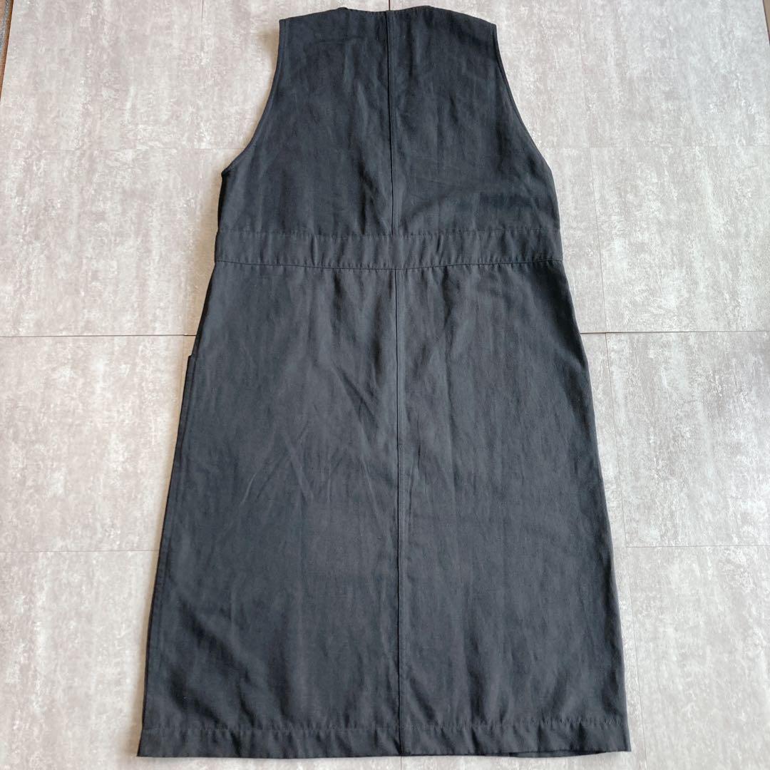 極美品⭐️中川政七商店 麻 リネン混 ジャンパースカート F 黒