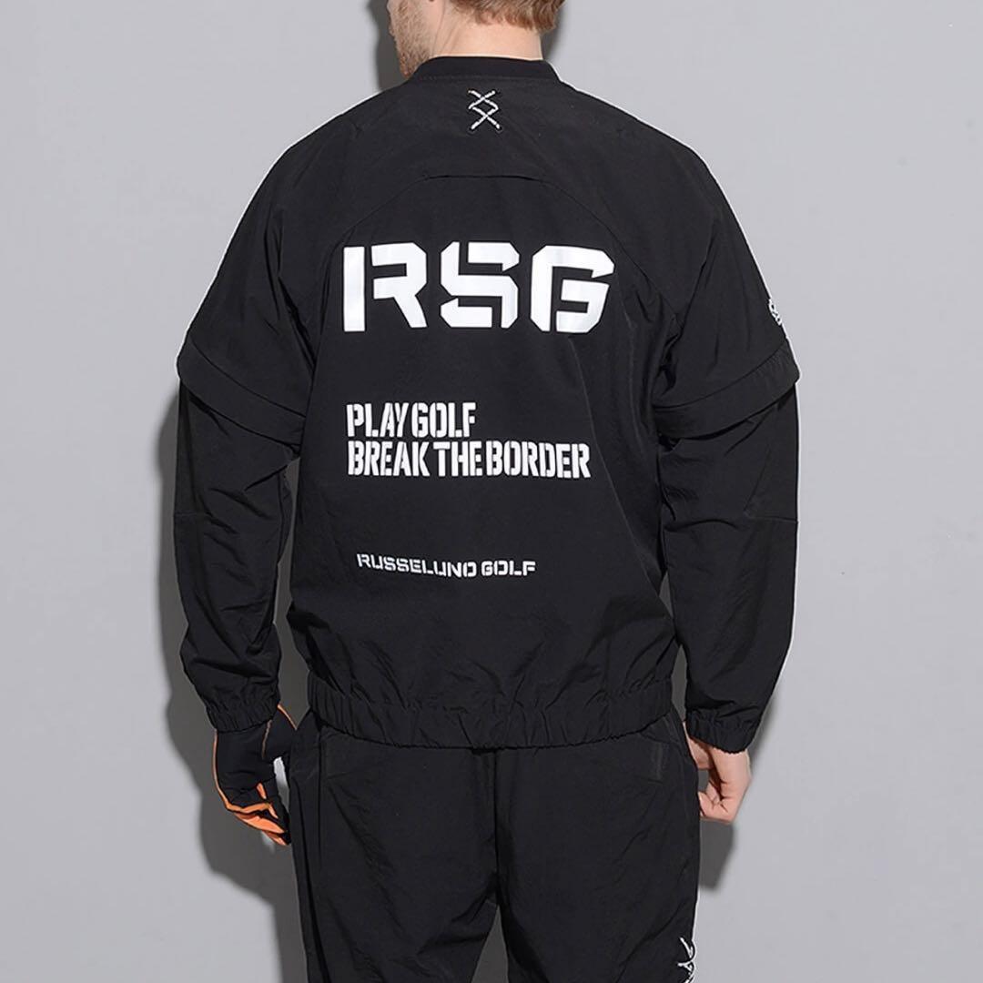 ラッセルノ ゴルフ RSGロゴ 2Way プルオーバー ブルゾン ブラック L