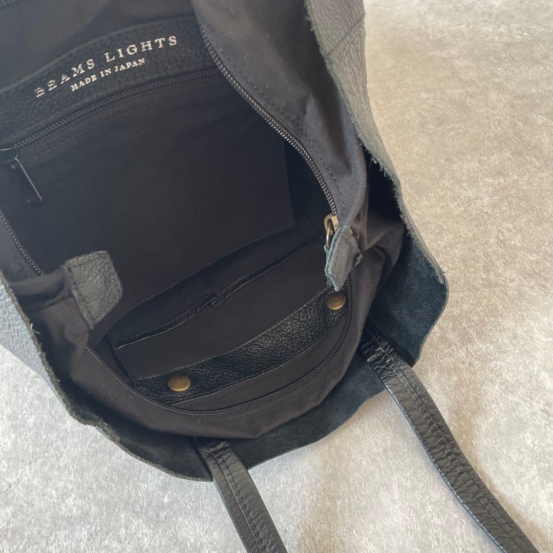 新品同様 BEAMS Light レザー トートバッグ ブラック