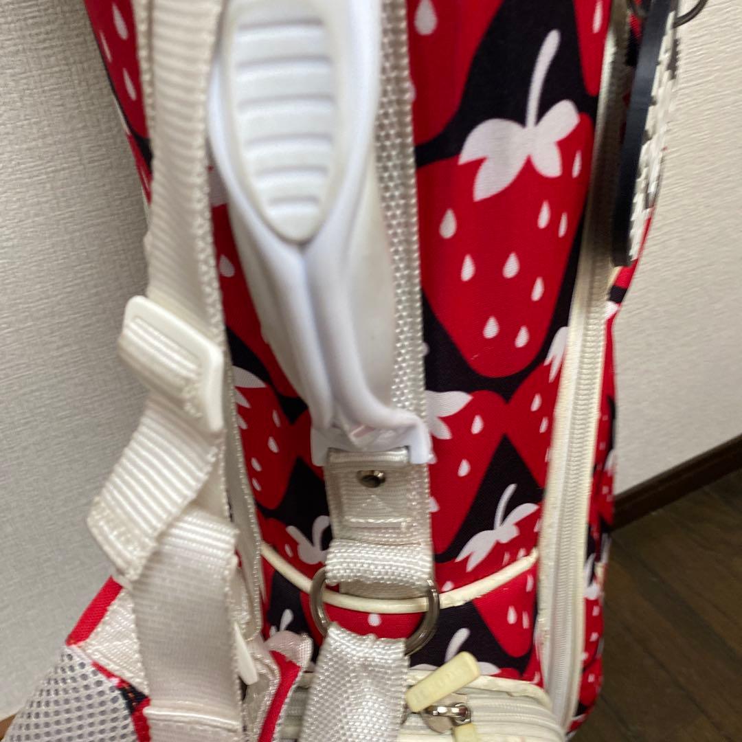 パーリーゲイツイチゴ柄♡キャディバッグ、ヘッドカバー4点