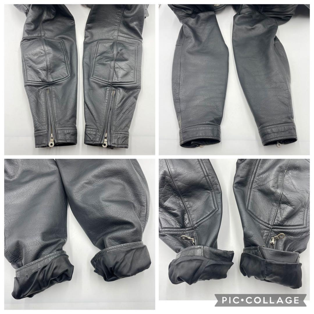 ハーレーダビットソン　レザージャケット　裏面　デザイン　シングル　ライダース　L