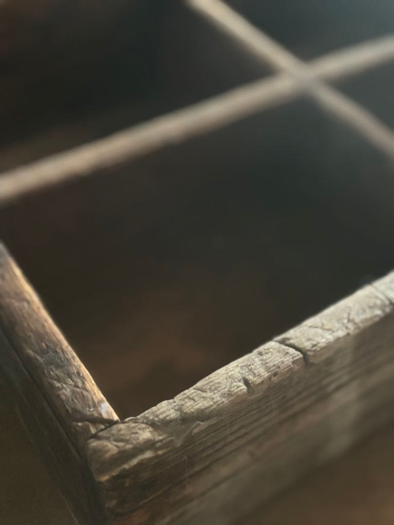 soraアンティーク　レトロ　木製小物入れと木製ケース2点まとめたて