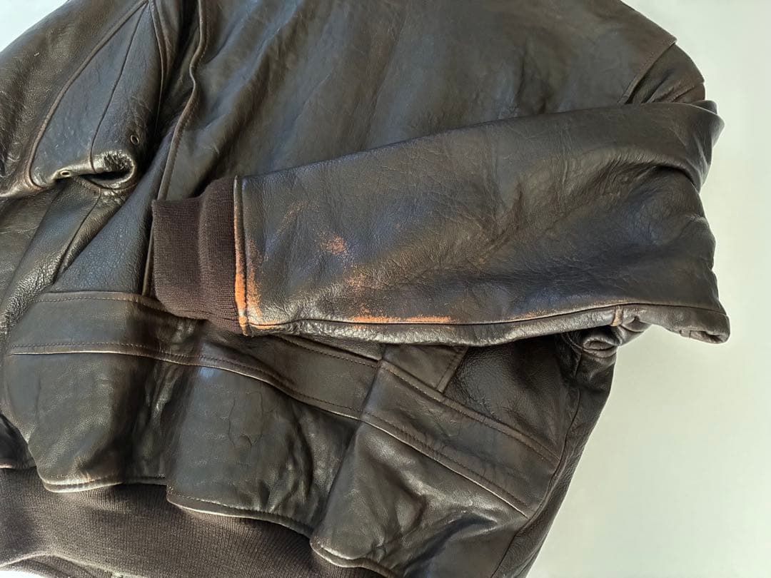 格安　アビレックス レザー ジャケット ダークブラウン　サイズS