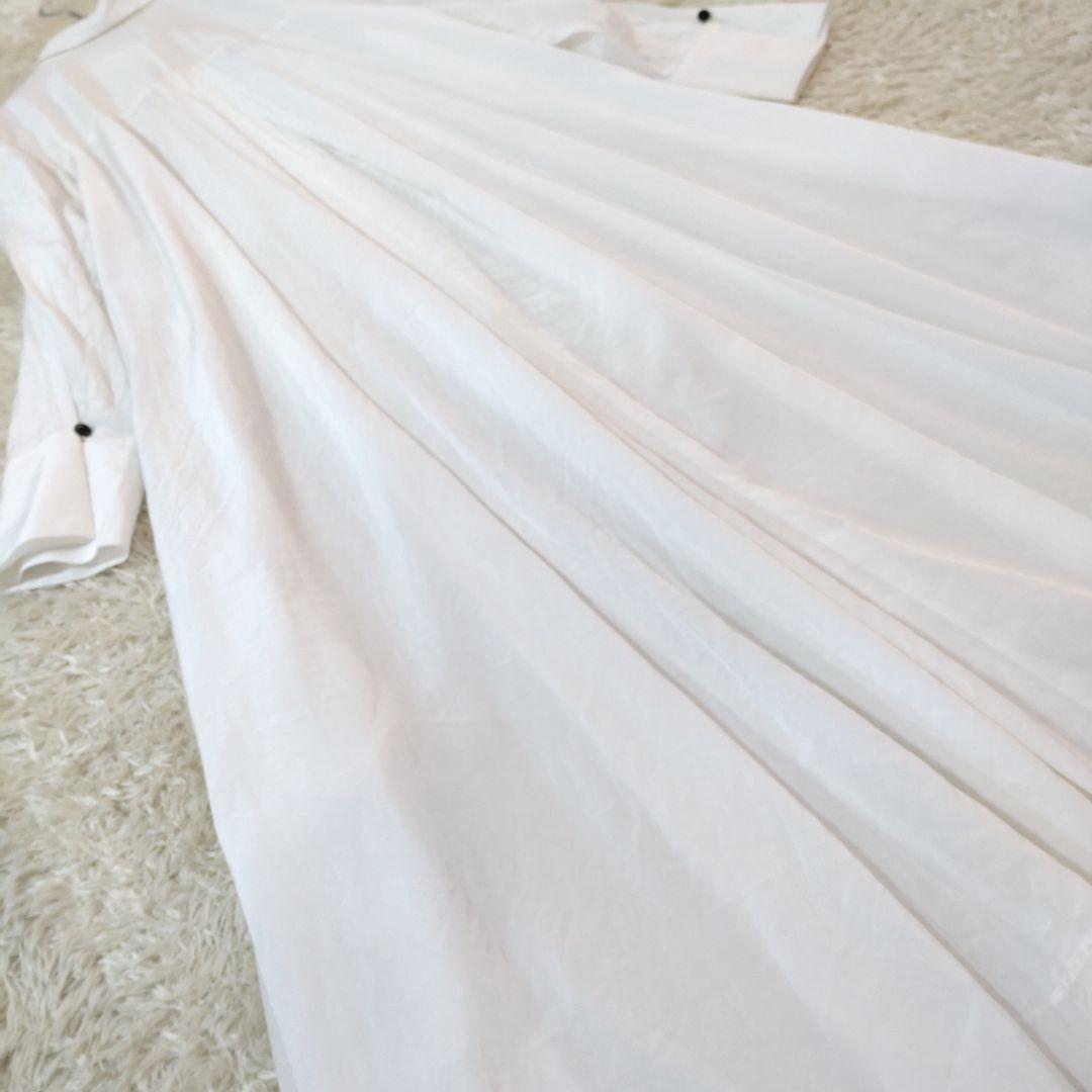 LANVIN en Bleu　レギュラーカラー変形シアーフレアロングワンピース