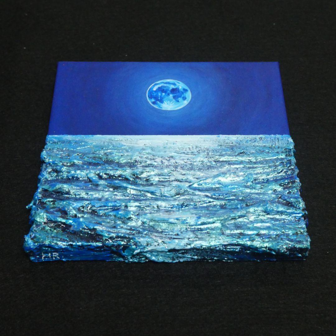 油絵 油彩 油彩画 絵 絵画 アートパネル【スーパーブルームーン 】