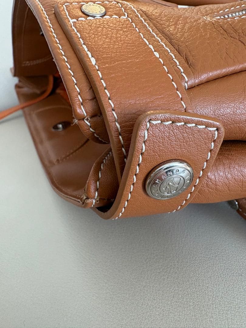 ロンシャン 茶　レザーショルダーバッグ