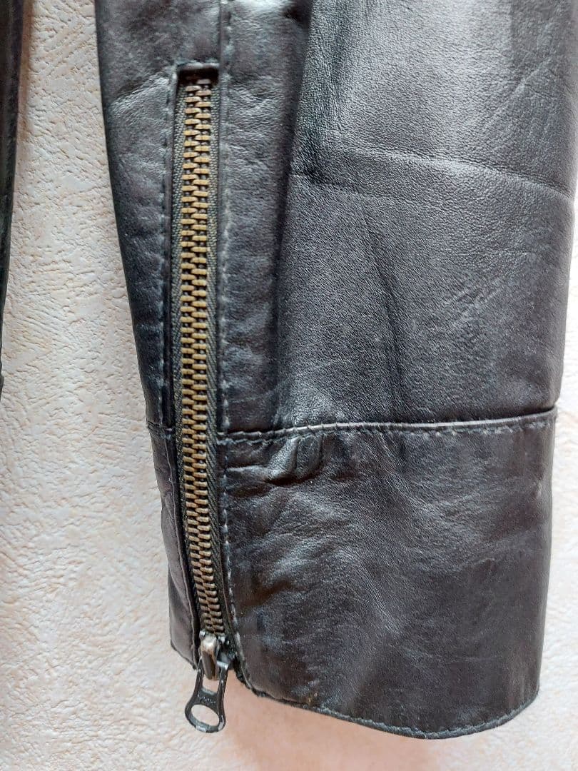 K*r様 【極上の羊革】シングルライダース シープスキン ブラック YKKジップ