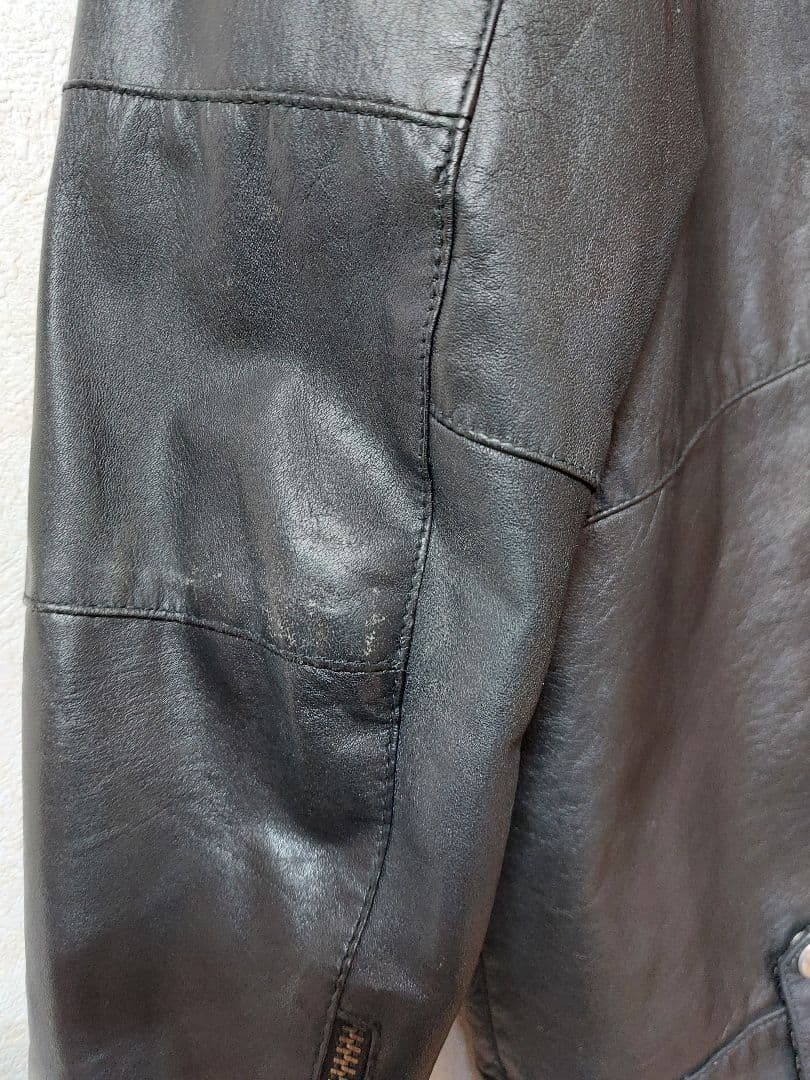 K*r様 【極上の羊革】シングルライダース シープスキン ブラック YKKジップ