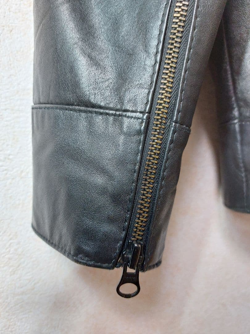 K*r様 【極上の羊革】シングルライダース シープスキン ブラック YKKジップ
