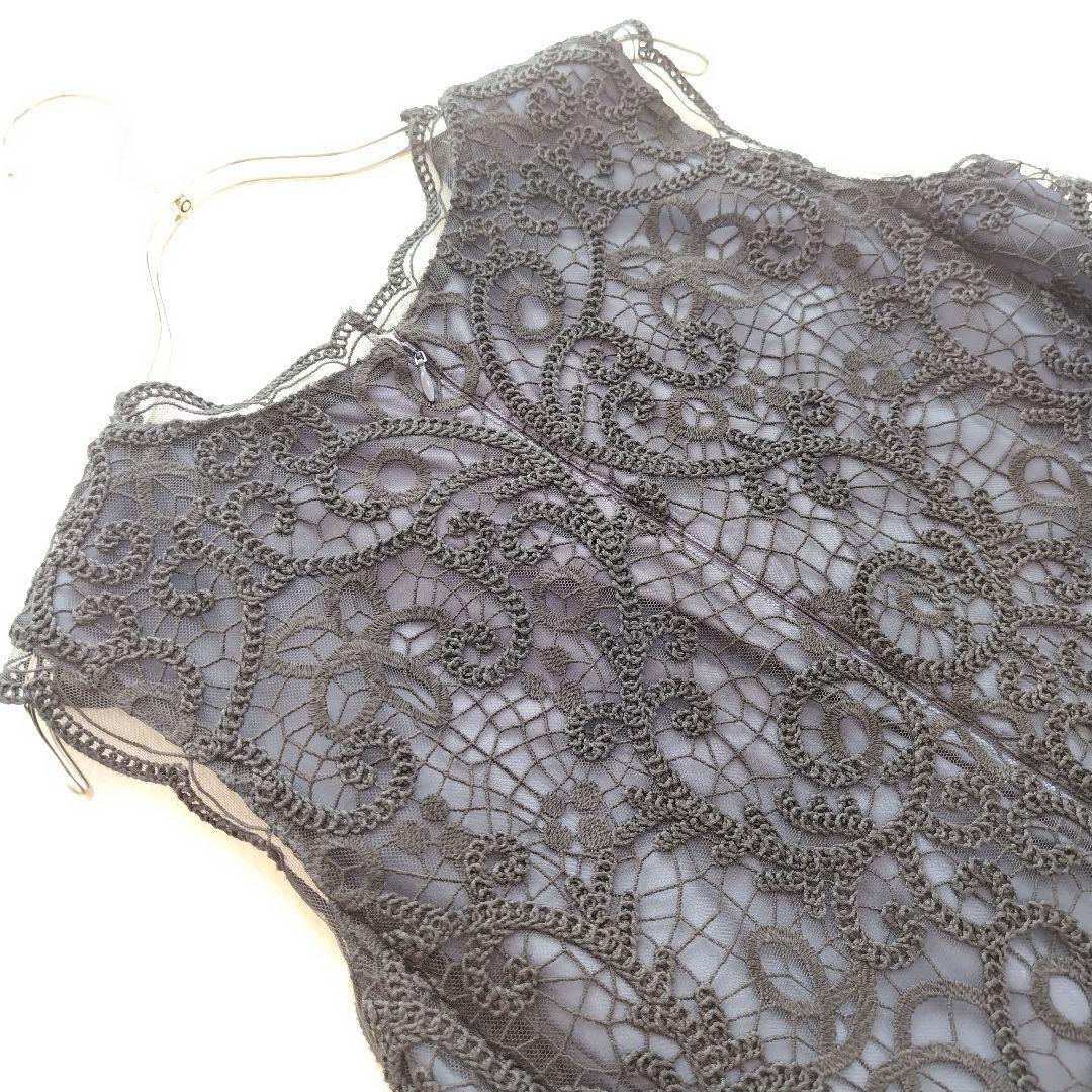 美品✨アナイ 24SS バテン風チュール刺繍サック ワンピース 36