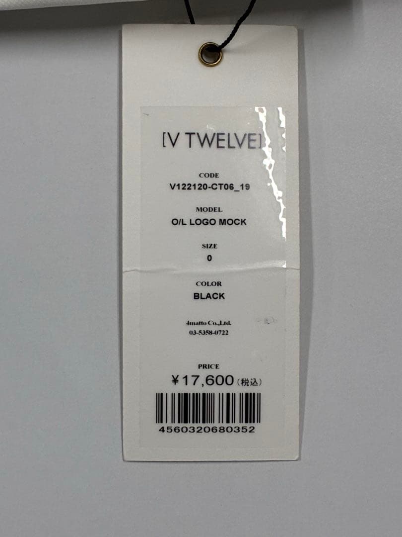 値下げ★V12 O/L LOGO MOCK レディースS 黒 モックネックシャツ