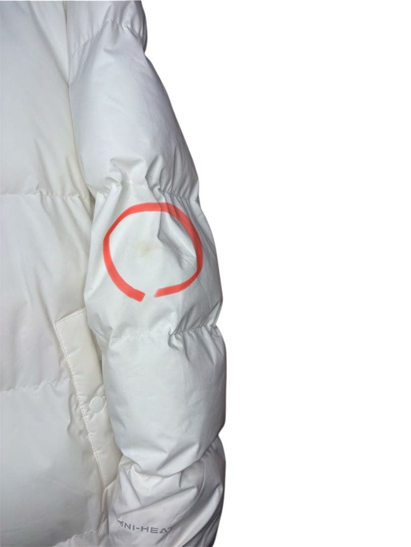 Columbia フード付きホワイト 中綿ロングコート Sサイズ 90/165