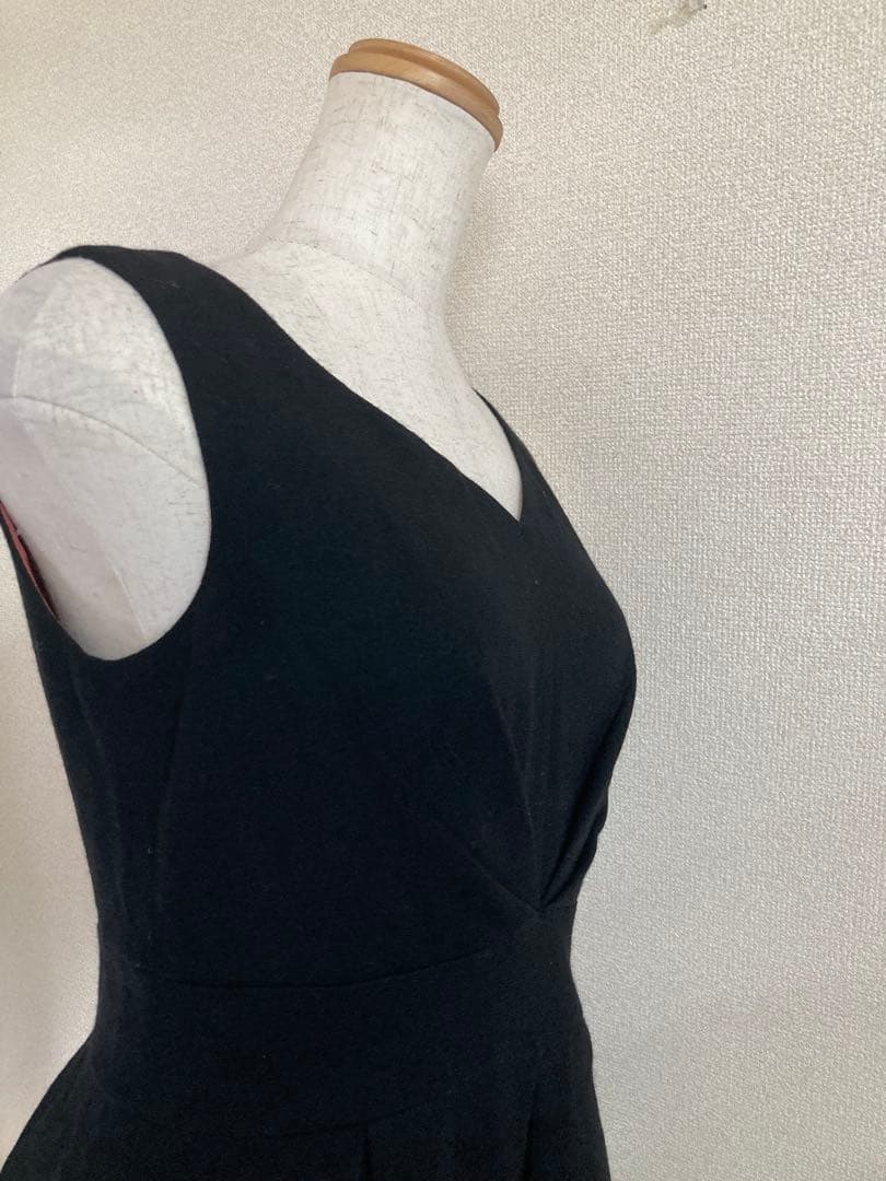 美品希少Sybillaシビラ上品刺繍ロングワンピース毛M ブラック系細身