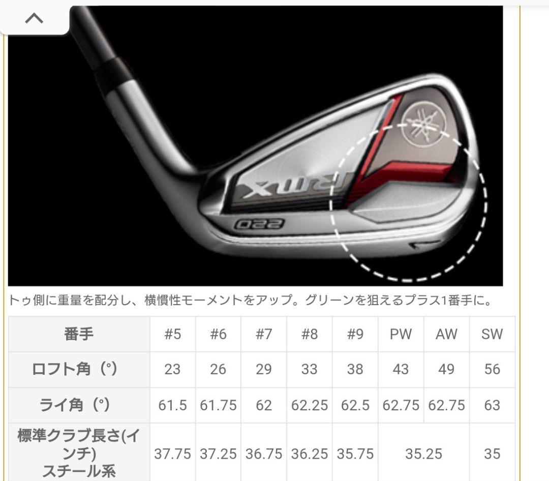 YAMAHA RMX220 アイアンセット 5-9.P.A　ヤマハ