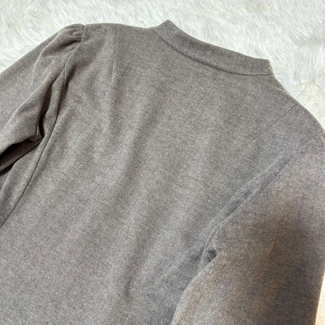 【新品タグ付き】　ココディール　ヘリンボーンカットワンピース チャコール