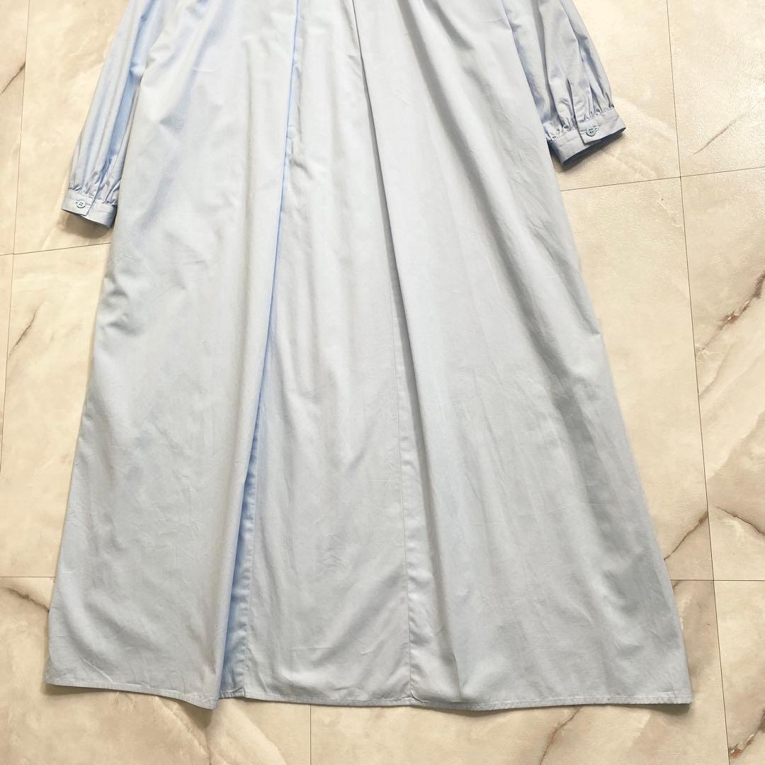 A18661 美品 RHC ギャザースリーブシャツワンピース ライトブルー