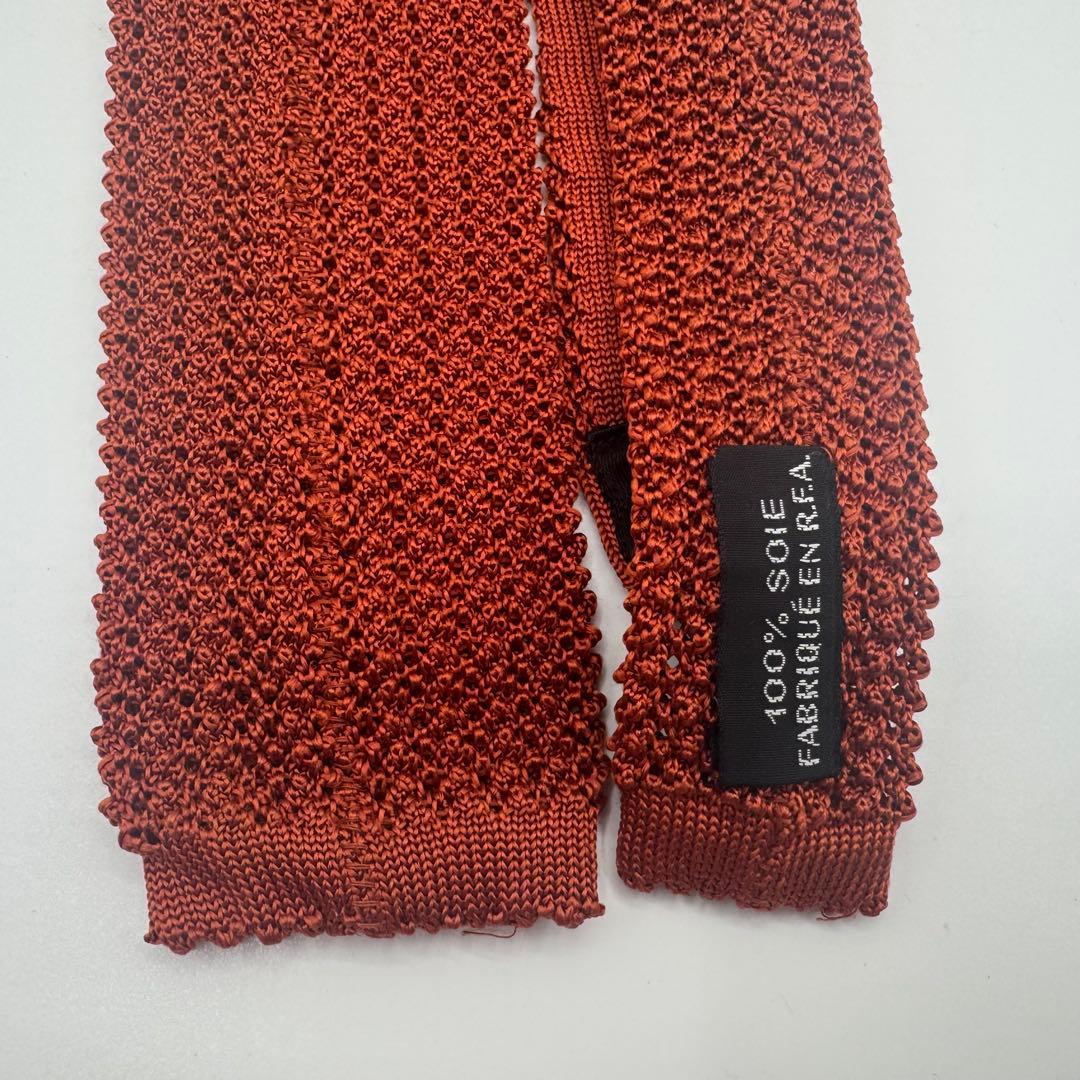 G*3様 【美品】　エルメス ニットタイ ソリッド ネクタイ