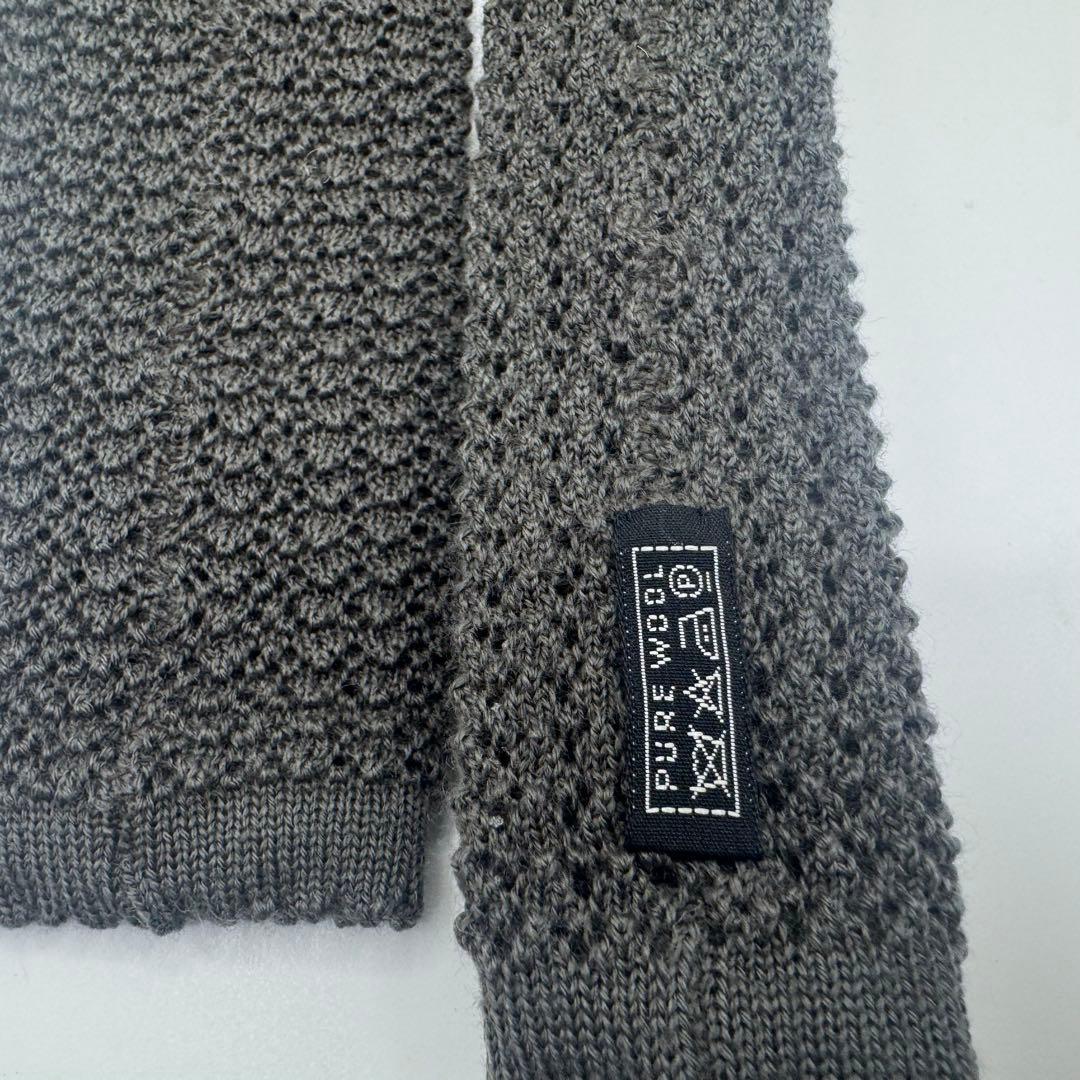 G*3様 【美品】　エルメス ニットタイ ソリッド ネクタイ