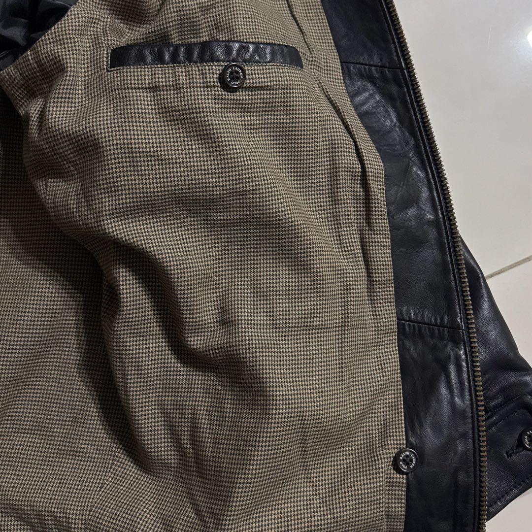 ポロラルフローレン レザースウィングトップ ブラック Sサイズ