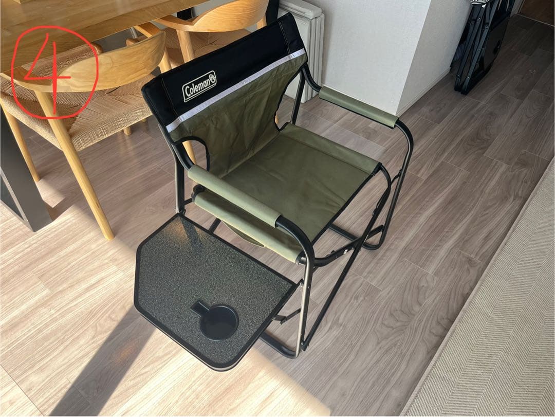 【4脚合計】Coleman アウトドアチェア サイドテーブル付き