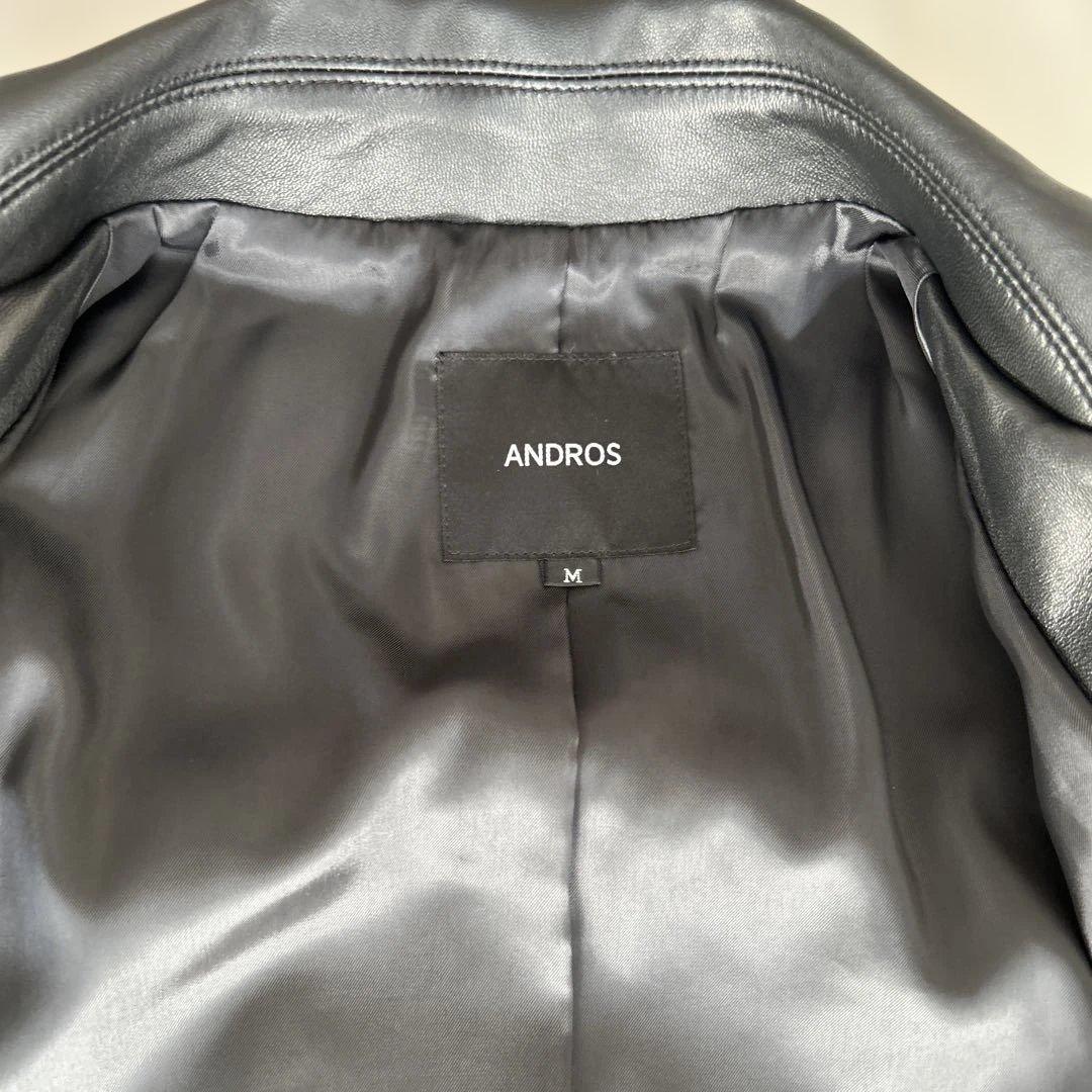 【新品未使用】 ANDROS ブラック レザージャケット ラムスキン