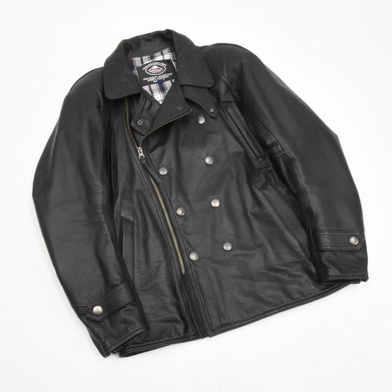 未使用◇クシタニ◇レザーWライダース パッド入り◇sizeL◇ブラック