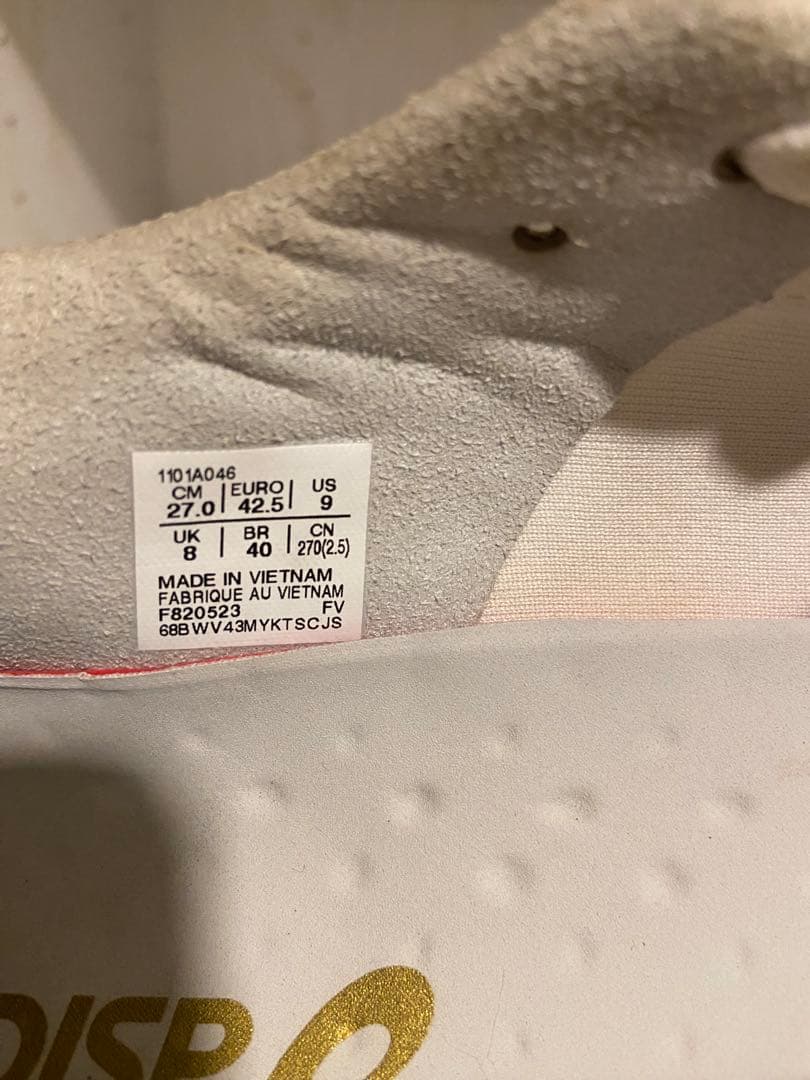 ys アシックス DS LIGHT acros2 ホワイト×ゴールド