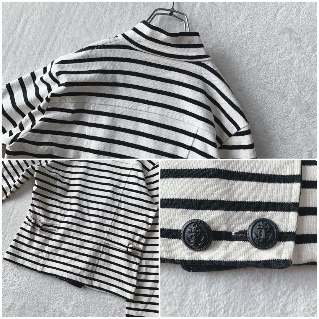 希少 agnès b. アニエスベー ボーダー ダブル ジャケット ルーマニア製