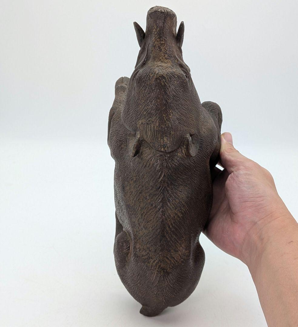 木村春芳 備前焼 亥置物 合箱 伏香炉 香爐 干支置物 亥年 猪 イノシシ 在銘