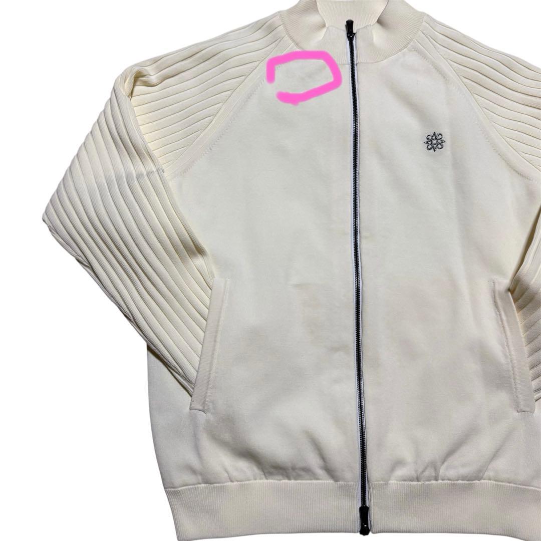 人気　St Andrews ニットジャケット ブルゾン　アイボリー　男女兼用L