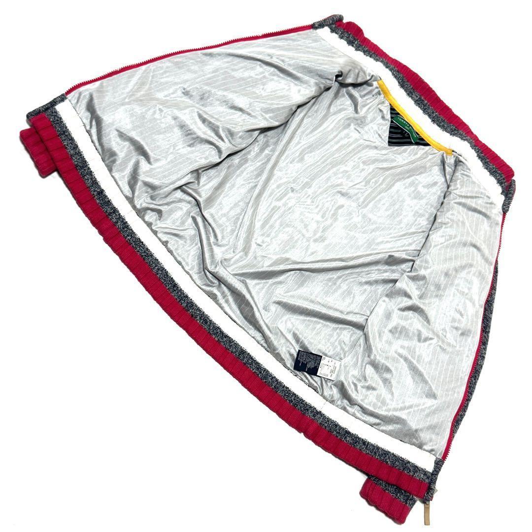 上質ウール　トミーヒルフィガーゴルフ　ジップセーター　グレー系　防風裏地付き S