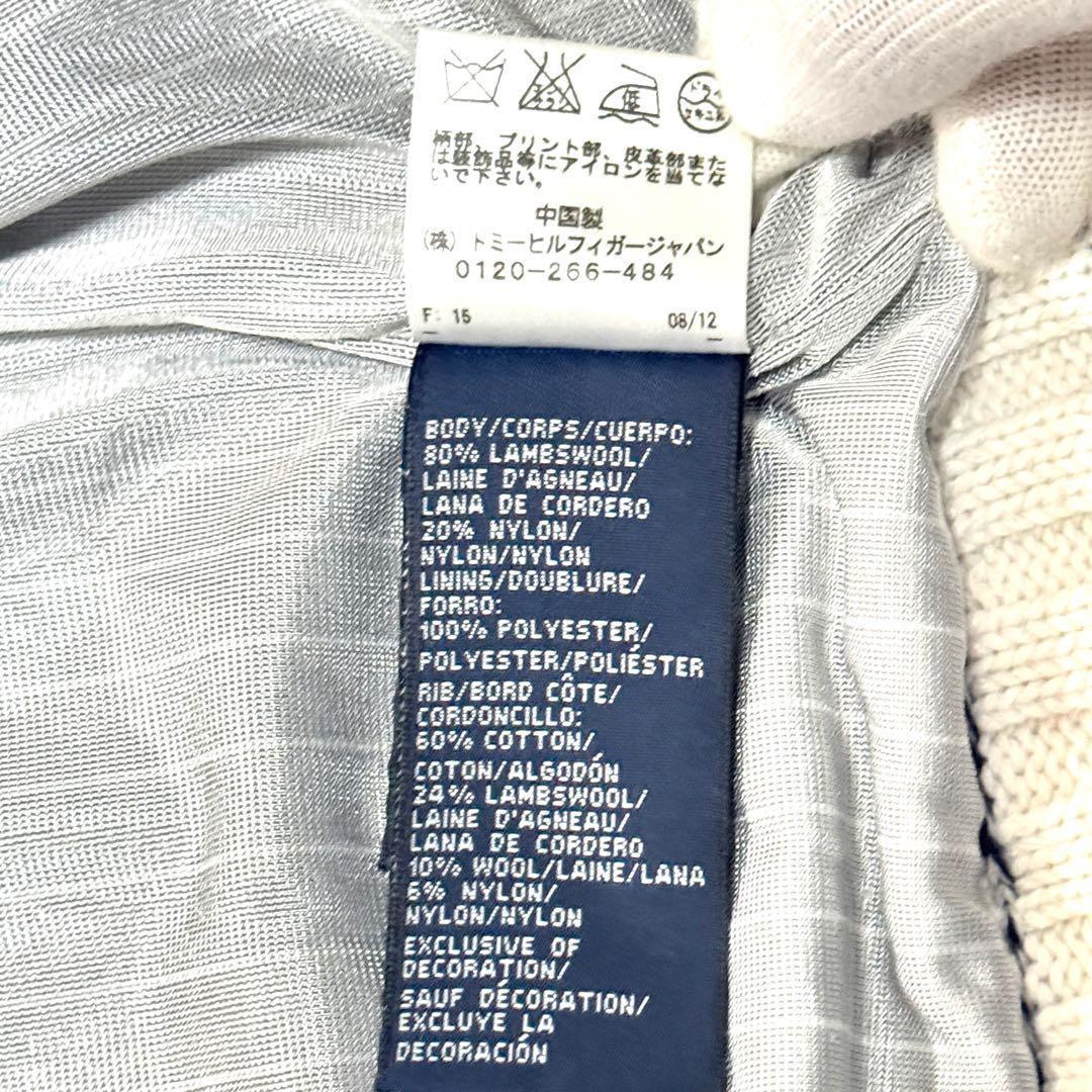 上質ウール　トミーヒルフィガーゴルフ　ジップセーター　グレー系　防風裏地付き S