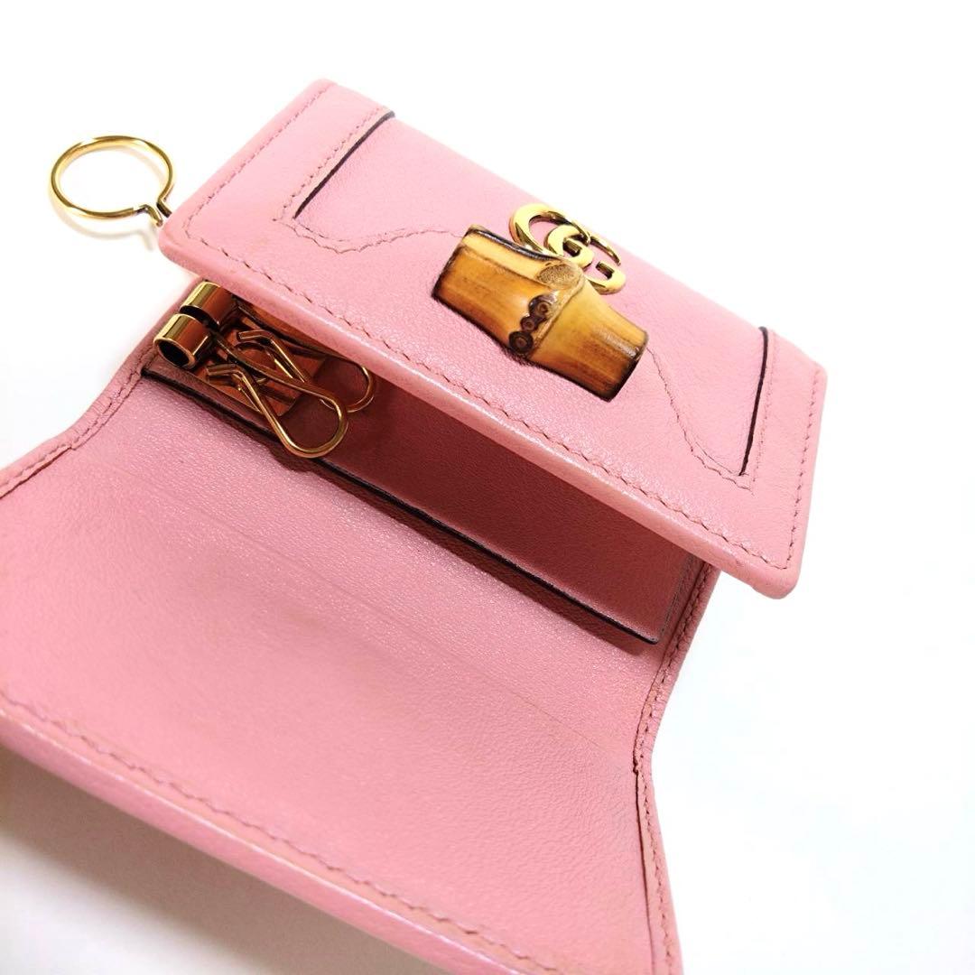 未使用✨GUCCI キーケース キーリング バンブー GG インターロッキング