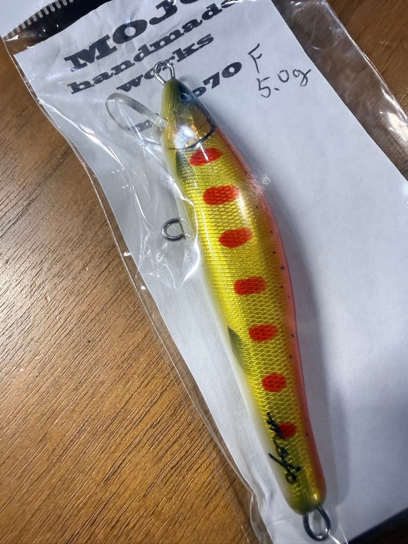 MOJOハンドメイドワークスバルサミノー新品レア品F705.0g ゴールド