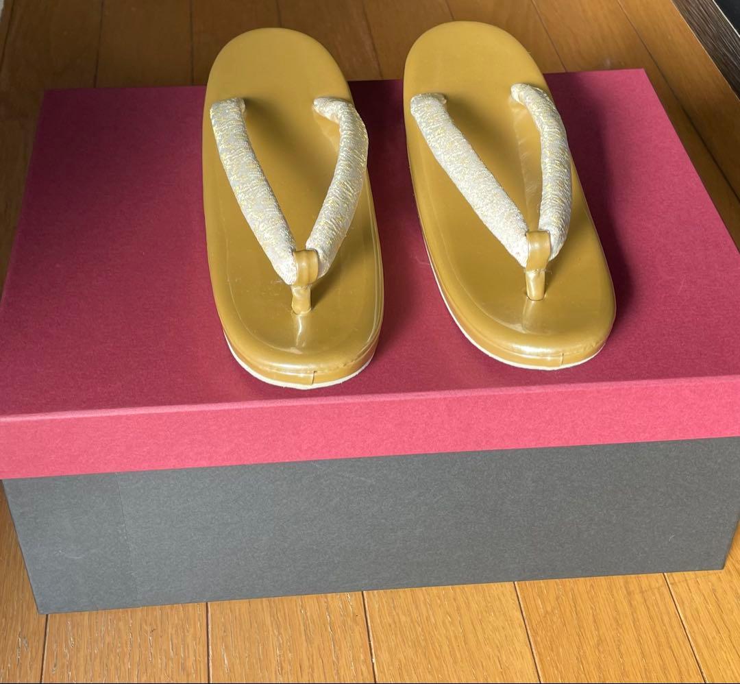 ゴールド 和装用バッグと草履セット