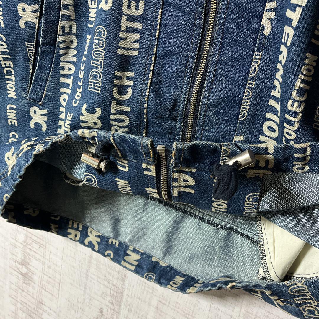 akio様ご購入分　ガルフィー 総柄デニムジャケット ビッグロゴ 刺繍 袖ロゴ