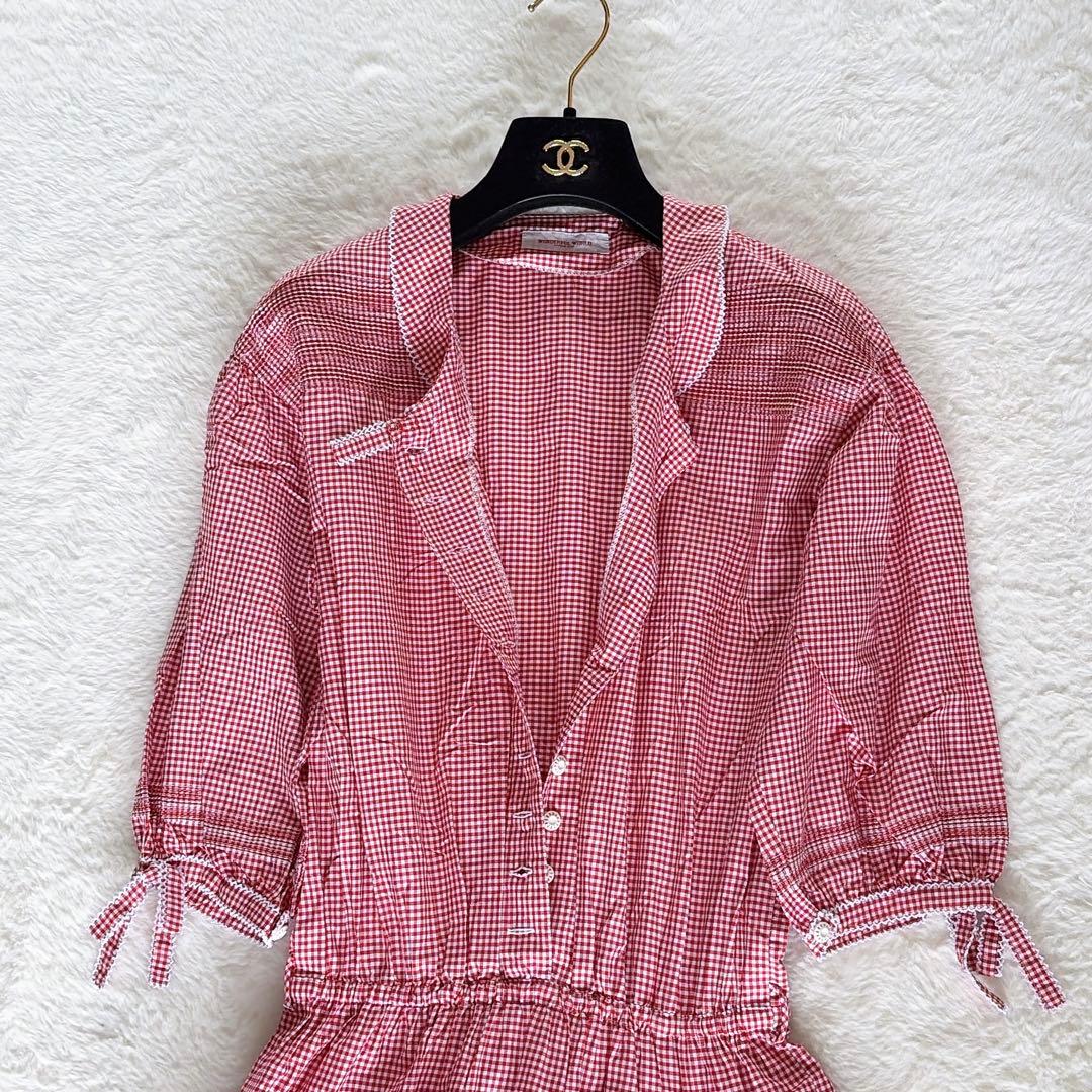 激レア美品【ワンダフルワールド】ギンガムチェック パッチワーク ロングワンピース